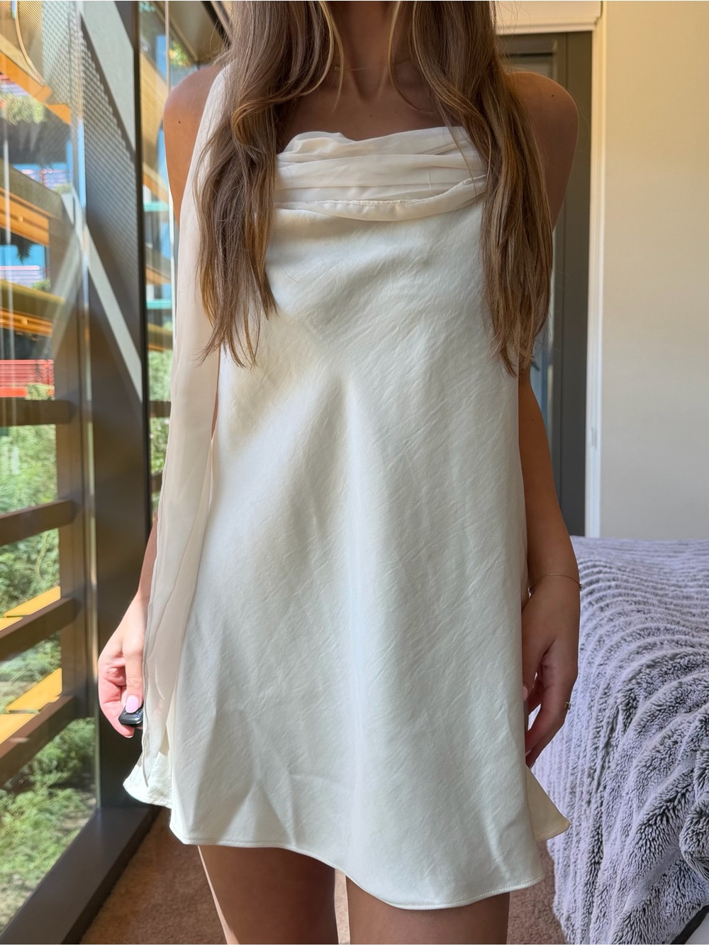 Princess Polly Cream Satin Dress